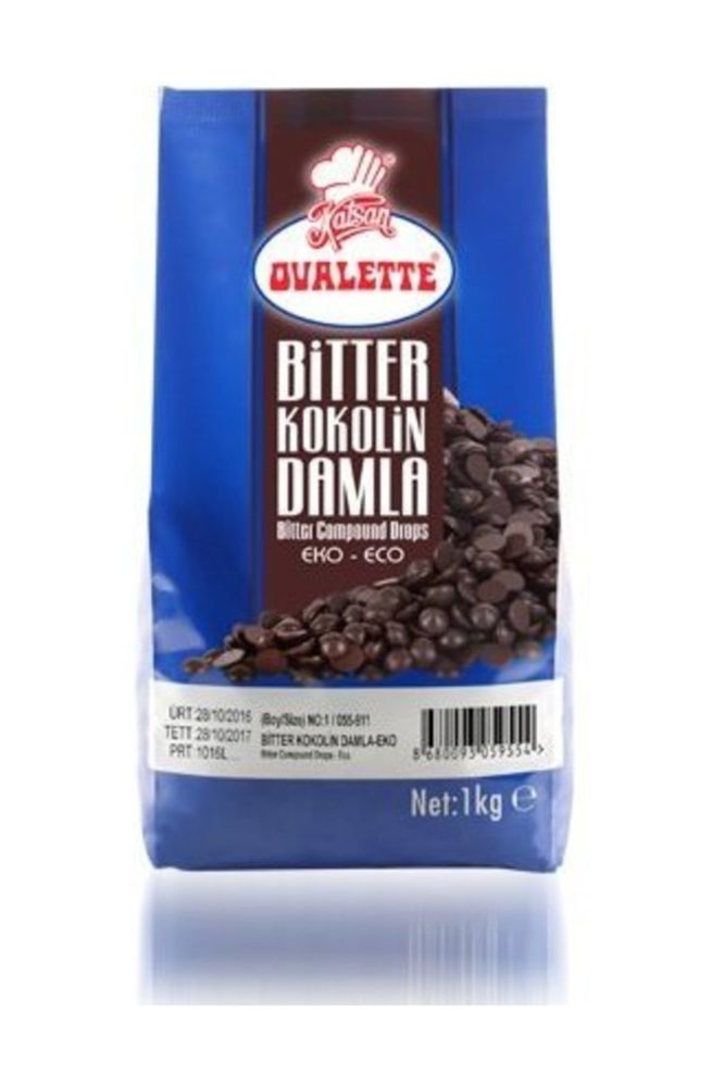 Ovalette Bitter Kokolin Damla Çikolata 1 Kg