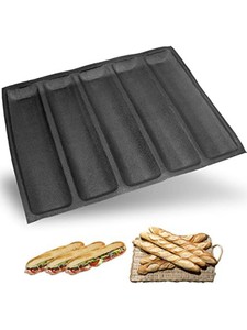 Delikli 5 Oluklu Silikon Ekmek Baton Sandviç Kalıbı