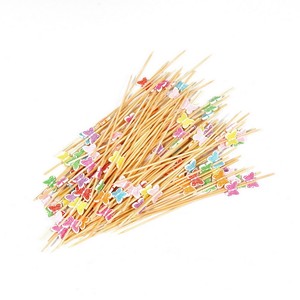Renkli Kelebek Bambu Kürdan 12 cm